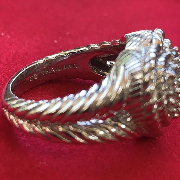 Judith Ripka Sterling Heart Shaped Ring SZ 6.5 - Picture 4 of 5